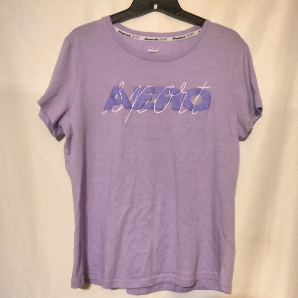 *2/$10* Aeropostale sport purple V neck tee sz LG